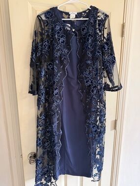 Oleg Cassini | Dresses | Nwt Oleg Cassini Beaded Vneck Sheath Gown With Chiffon  Capelet | Poshmark